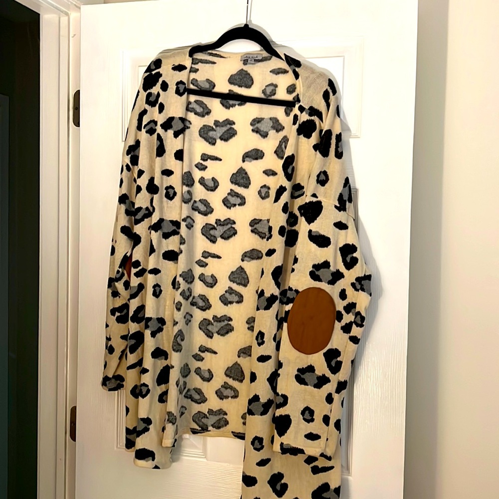 White Birch Animal Print Cardigan
